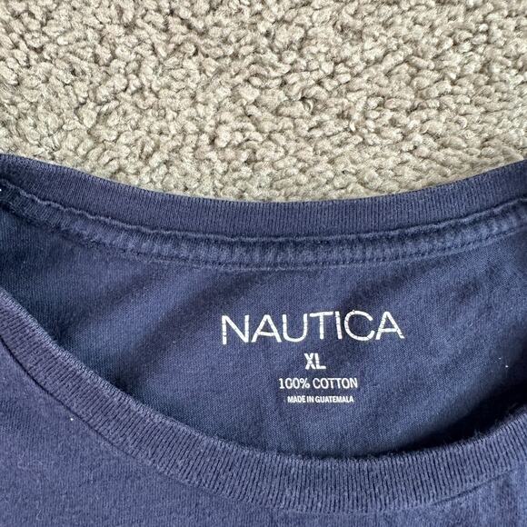 Nautica Shirt Mens Extra Large Blue White Sailing Pennant 1983 Flag Casual - Picture 4 of 8
